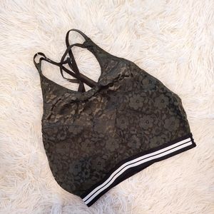 Gilly Hicks Lace Bralette Cross Back Green